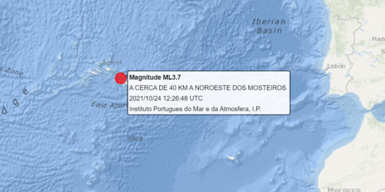 Sismo de magnitude 3,7 sentido na ilha de São Miguel