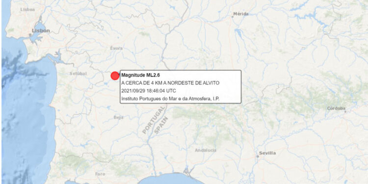 Aviso de Sismo Sentido no Continente