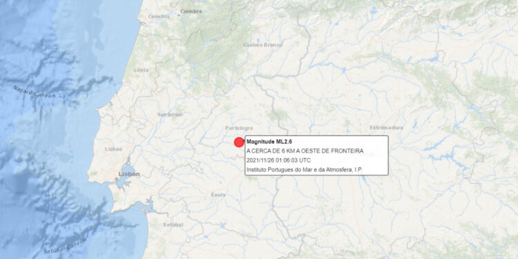 Sismo de magnitude 2.6 sentido em Portalegre