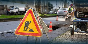 Nova conduta de água no centro da cidade